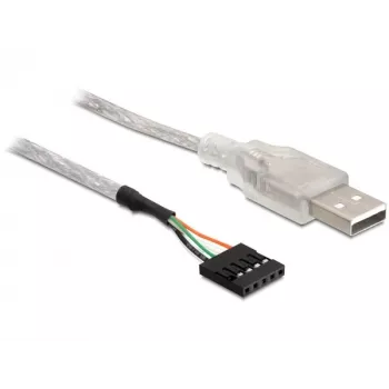 Kabel USB 2.0-A męski do złącza pinowego DeLOCK 83078 srebrny
