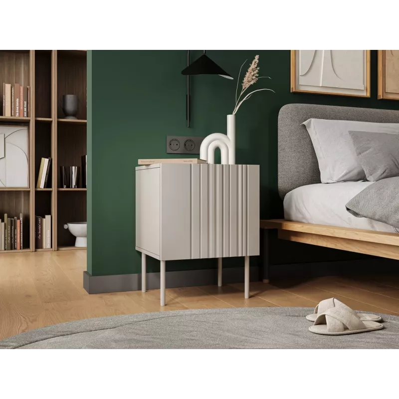 Szafka nocna Cama Meble ISLA 44,5x40x59 cm kaszmir mat, MDF i płyta wiórowa, zestaw 2 szt.