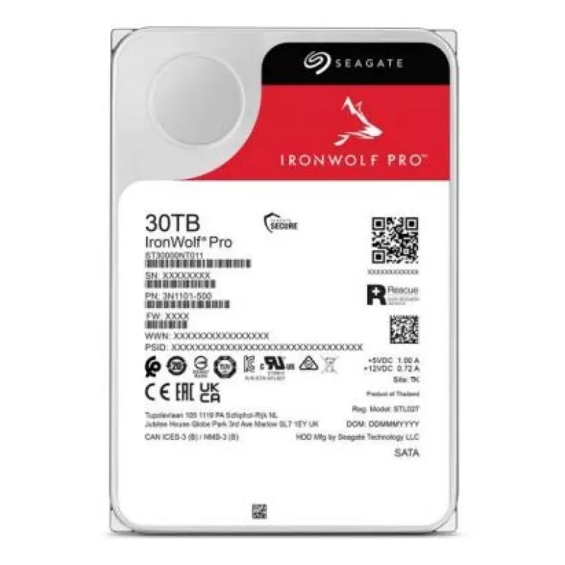 Seagate IronWolf Pro ST30000NT011 wewnętrzny dysk twardy 30 TB 7200 RPM 512 MB 3,5 cala Serial ATA III