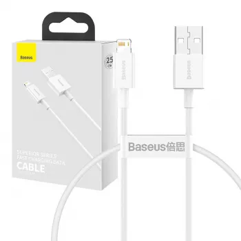 Kabel Baseus Superior Series USB na Lightning, 2,4A, 0,25m (biały)