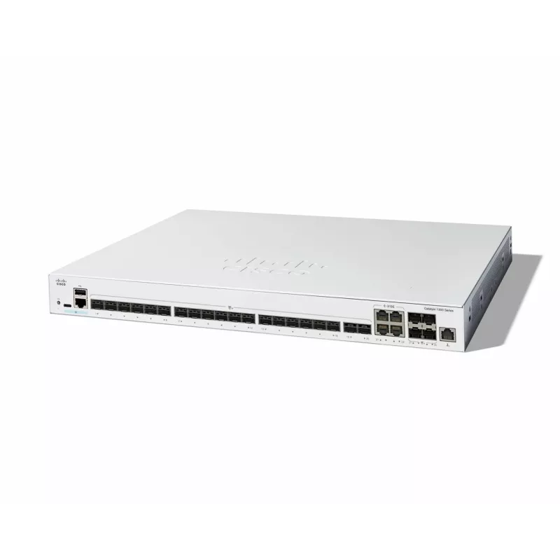 Przełącznik sieciowy Cisco Catalyst C1300-24XS Zarządzalny L2/L3, przepustowość przełączania 480 Gbit/s, konsola RJ-45/USB-C, tablica MAC 16 000, szary, 4,15 kg