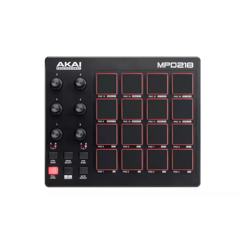Audio Mixer Akai MPD218 Czarny 16 Padów Kontroler USB MIDI