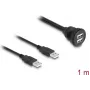 Kabel DeLOCK USB 2.0 2 x USB Typ-A męski na 2 x USB Typ-A żeński 1 m czarny