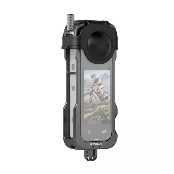 Ochronna metalowa klatka Puluz do Insta360 X4 PU981B z osłoną obiektywu