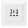 DIGITUS DA-70618 - wyjście USB - USB, USB Type C - 2 porty USB, 1 gniazdo USB-C - 3,1 A - RAL 9003, biel sygnałowa