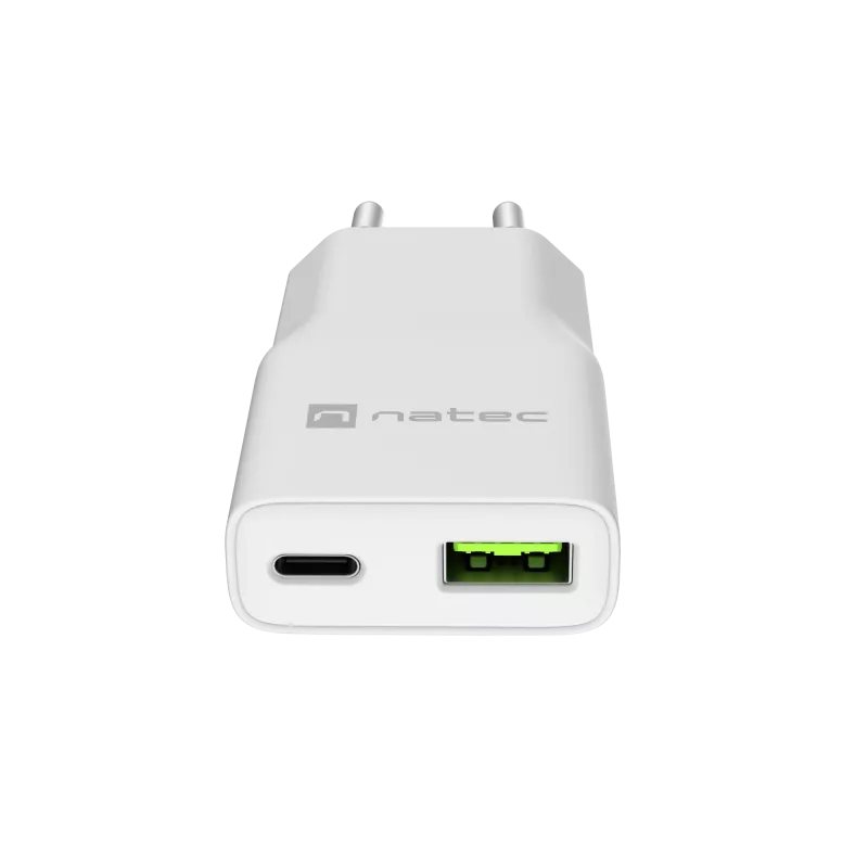 Zasilacz NATEC Ribera NUC-2376 — 1× USB-A, 1× USB-C, wyjście 3 A