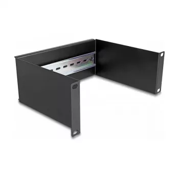 Szyna rackowa DeLOCK 10 cali Panel DIN 2U czarny Metal 180mm