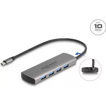 USB Hub DeLOCK 64293 Type-C 10000 Mbit/s Szary