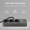 Listwa zasilająca DIGITUS 3-gniazdowa z 2×USB-A i 1×USB-C, 3 gniazda AC typu E/F, kabel 1,5 m, czarna