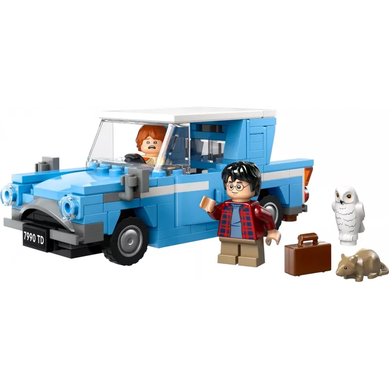 LEGO Harry Potter Latający Ford Anglia Samochód Zabawka dla Dzieci od 7 Lat, Chłopców i Dziewczynek, Model do Zbudowania z Minifigurką Rona Weasleya i Hedwigą