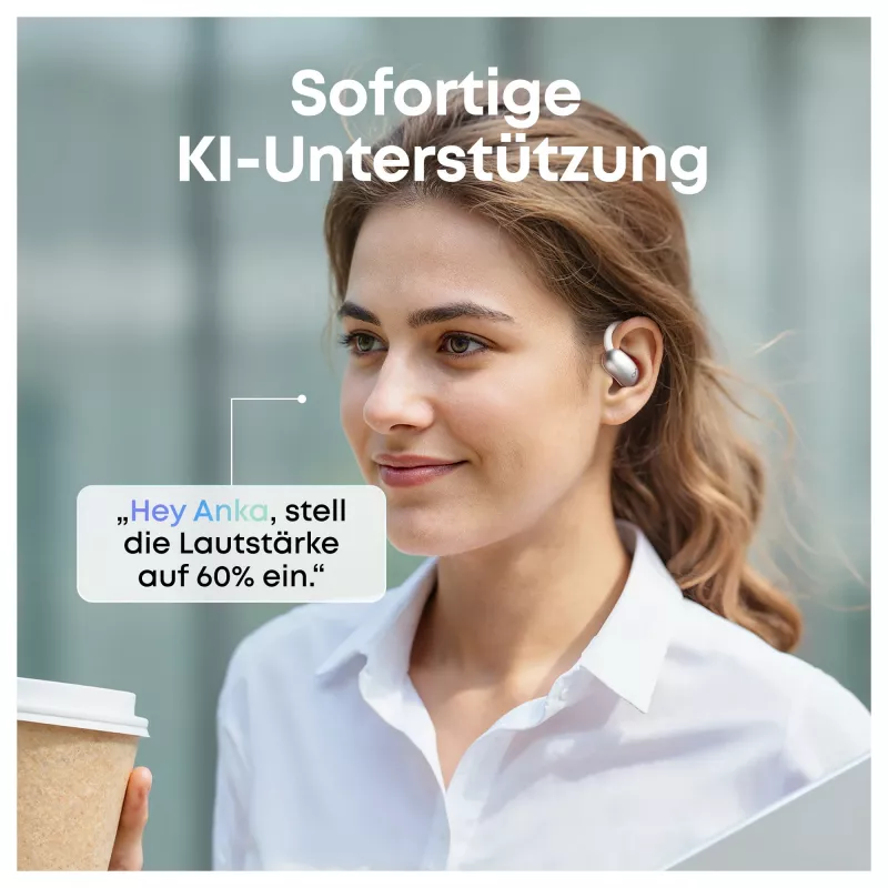 ANKER Soundcore AeroFit 2 AI white Open-Ear-Kopfhrer 35 Stunden Wiedergabezeit IP55 inkl. KI Assisent und bersetzung