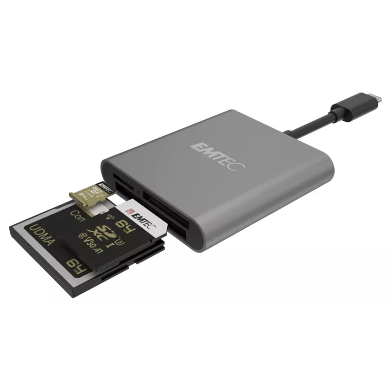 Czytnik kart Emtec ECCAREADT610C USB 3.1 Szary