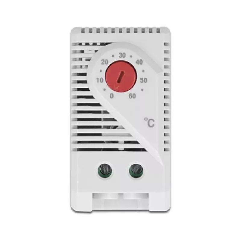 Termostat DELOCK 66824, obudowa z tworzywa sztucznego, IP20, 30 W, 250 V, 10 A, 43×60×33 mm, szary/czerwony