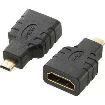 SpeaKa Professional Adapter HDMI [1x wtyk HDMI D Micro - 1x gniazdo HDMI] Czarny Pozłacane styki wtyków, kanał zwrotny audio (SP-7870184)