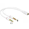 Kabel audio DeLOCK 65585 0,2 m 2x 3,5 mm męski na 3,5 mm żeński, biały