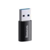 Adapter Baseus Ingenuity USB Type-A (żeński) na USB Type-C (męski) 10 Gbit/s, czarny, 14×22×8 mm