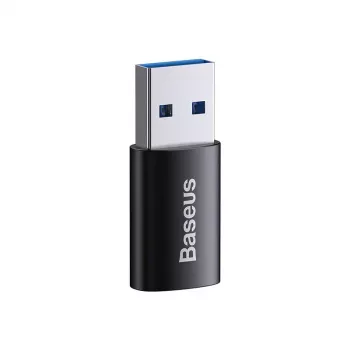 Adapter Baseus Ingenuity USB Type-A (żeński) na USB Type-C (męski) 10 Gbit/s, czarny, 14×22×8 mm