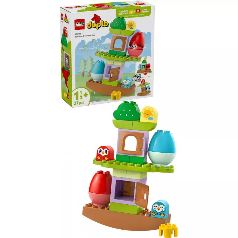 Zabawka konstrukcyjna LEGO DUPLO Drzewo do balansowania i układania 10440 — 27 elementów, dla dzieci od 1,5 roku, duże kolorowe klocki
