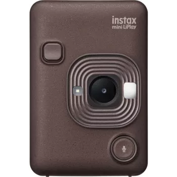 Natychmiastowy aparat fotograficzny Fujifilm Instax mini LiPlay — 1/5 cala 2560×1920 CMOS, wydruki 86×54 mm, 2.7 cala TFT, brązowy