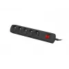 Listwa przeciwprzepięciowa NATEC Bercy 400 — 5 gniazd, kabel 3 m, czarna