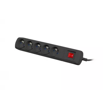 Listwa przeciwprzepięciowa NATEC Bercy 400 — 5 gniazd, kabel 3 m, czarna