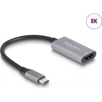 DeLOCK adapter graficzny USB 7680 x 4320 pikseli Czarny, Szary