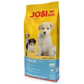 Sucha karma dla psów JOSERA JosiDog Junior — 15 kg, kurczak, 25% białka, 13% tłuszczu, dla psów juniorów, wsparcie stawów i układu trawiennego