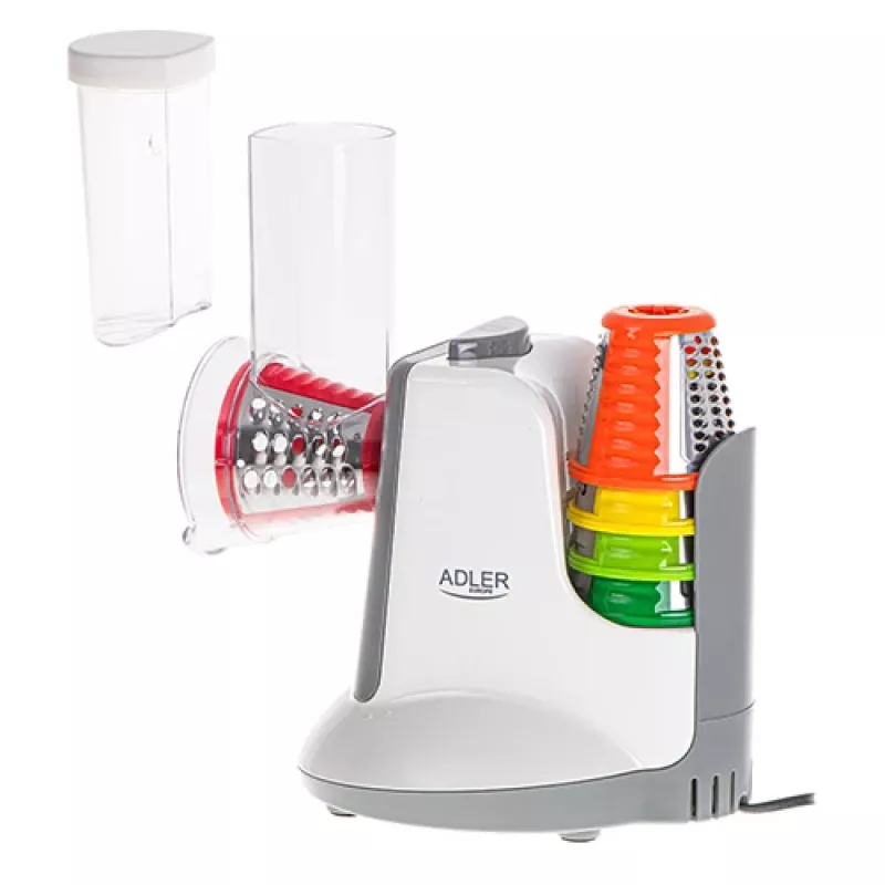 Krajalnica do warzyw Adler AD 4815, 150 W, 5 nasadek, obudowa ABS, biało-szara
