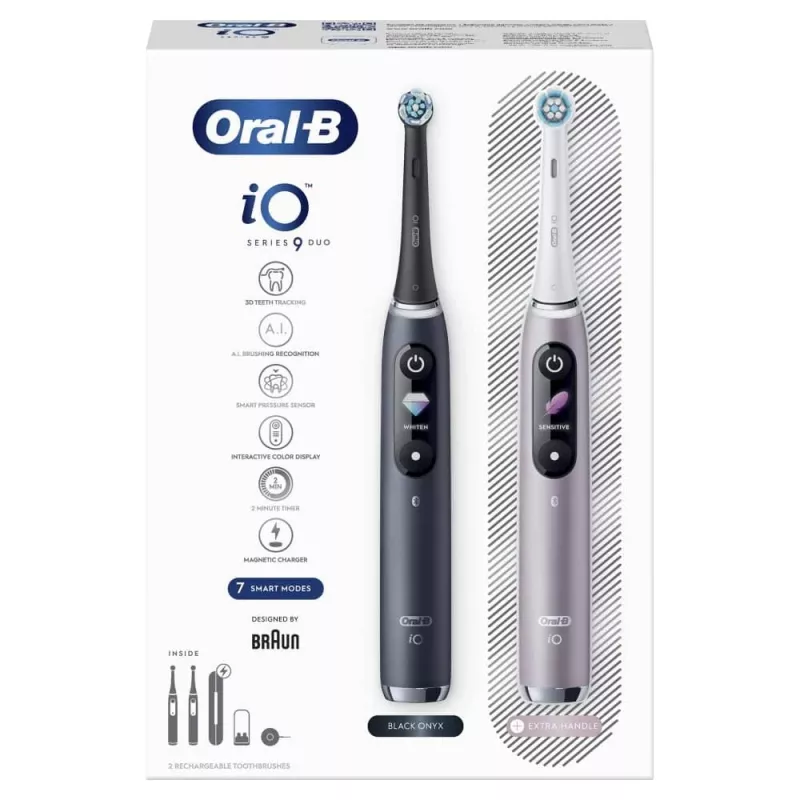 Szczoteczka do zębów Oral-B iO Series 9 Duo 2 szt. Czarny Onyks/Kwarc Różowy