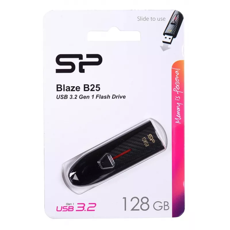 Pamięć USB Silicon Power Blaze B25 128 GB USB Typ-A 3.2 Gen 1 (3.1 Gen 1) Czarna