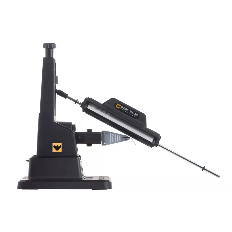 Ostrzałka do noży Work Sharp Precision Adjust 09DX164 z regulowanym kątem, ceramicznym prętem do gładzenia, diamentowymi płytkami, czarna, 243,8×165,1×143,3 mm