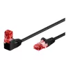 Goobay CAT 6 Kabel krosowy 1x kąt 90°, U/UTP, Czarny, 1 m - zatrzask na górze, mieszanka CCA (51515)