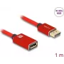 DeLOCK przedłużacz DisplayPort 8K 60 Hz 1 m czerwony metal bez zatrzasku