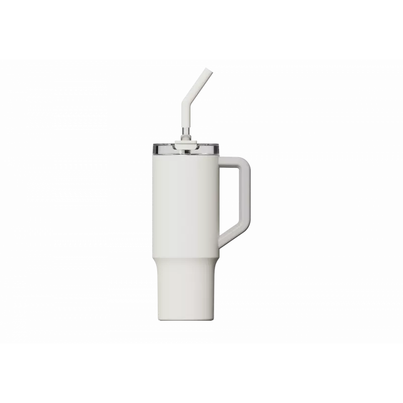 Kubek termiczny ze słomką Xiaomi Straw Mug Biały 1 L — wnętrze ze stali nierdzewnej, szczelny, 240×132×97 mm