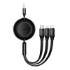 Kabel USB 3 w 1 Baseus Bright Mirror — micro USB, USB-C, Lightning, 66 W, 1,1 m