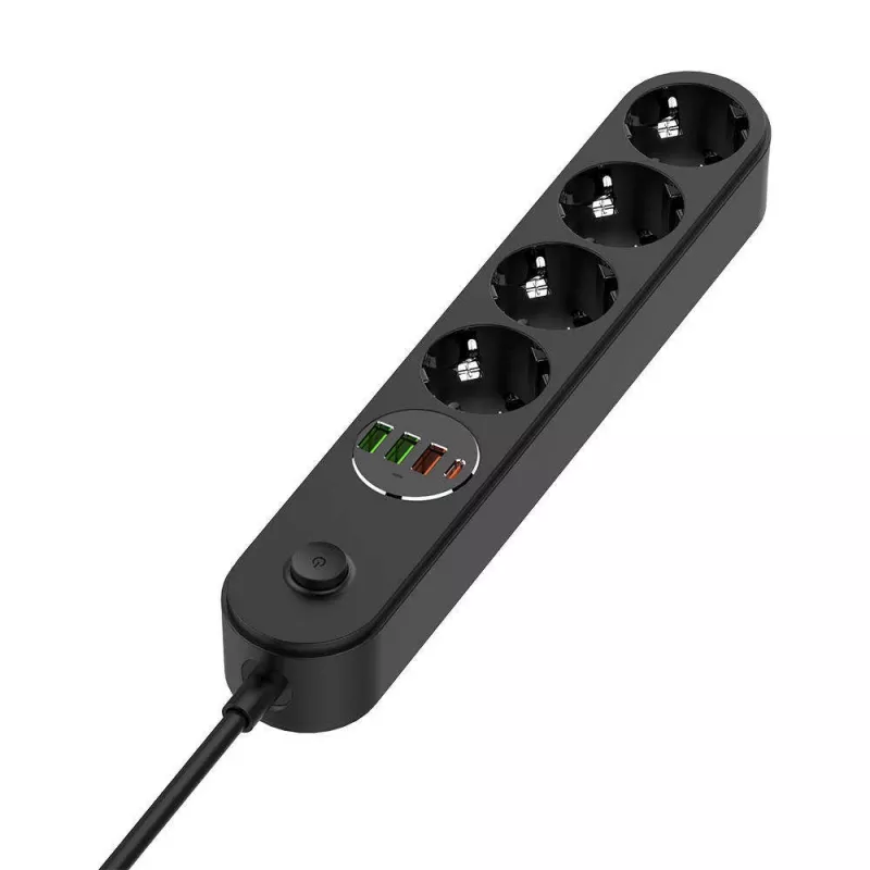 Listwa zasilająca ColorWay CW-CHE44PDB — 4 gniazda AC, 2 porty USB