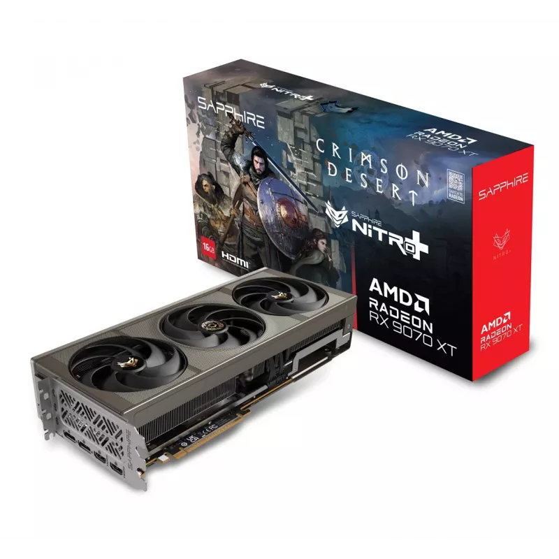 Karta graficzna Sapphire NITRO+ Radeon RX 9070 XT OC Crimson Desert Edition — 16 GB GDDR6, 256-bit, PCIe 5.0