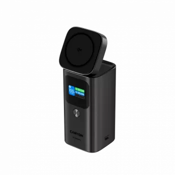 CANYON Qi2 magnetyczny power bank OnPower 150 15000mAh Aluminium Ciemny szary