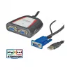 Portable VGA video splitter, 2x, 250MHz, VGA, 2x VGA, szary, 250 MHz, 0.65 m, 1920 x 1440