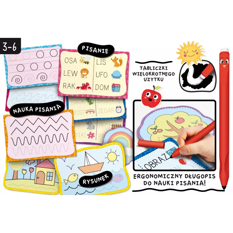 Zestaw edukacyjny Montessori Pióro Pisanie szkoła z 18 tabletami