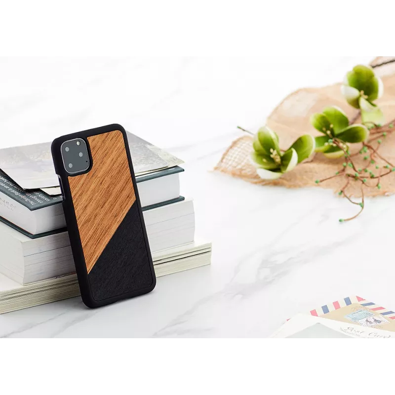 Etui na smartfona man and wood do iPhone 11 Pro Max — wykończenie western Czarny