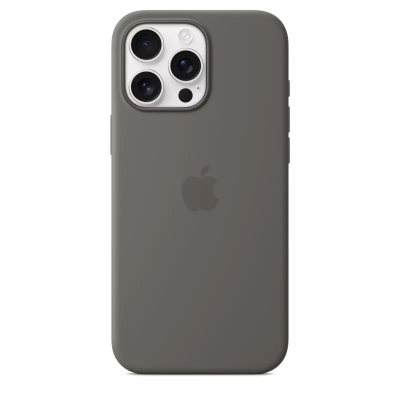 Silikonowe etui z MagSafe dla iPhone 16 Pro Max - Kamienny Szary