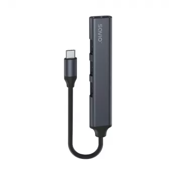 USB 3.0 4-portowy koncentrator interfejsu SAVIO AK-71 z hostem USB-C, 5000 Mbit/s, 2-letnia gwarancja