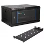 EXTRALINK LITE 4U 530X400 SZAFKA RACK NA ŚCIANĘ CZARNA Z PÓŁKĄ