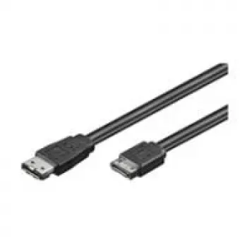 Wentronic Goobay HDD eSATA Cable 1.5GBits / 3GBits / 6GBits, Czarny, 0.5 m - SATA L-Type-Plug > eSATA I-Type-Plug (93246)