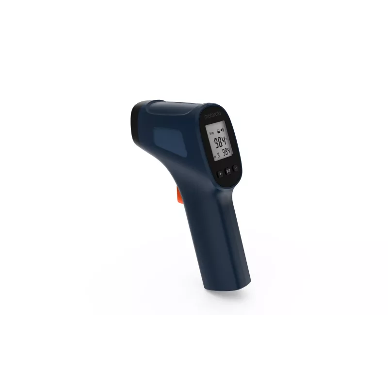 Termometr bezdotykowy Motorola TE-93 niebieski na czoło bateria AA