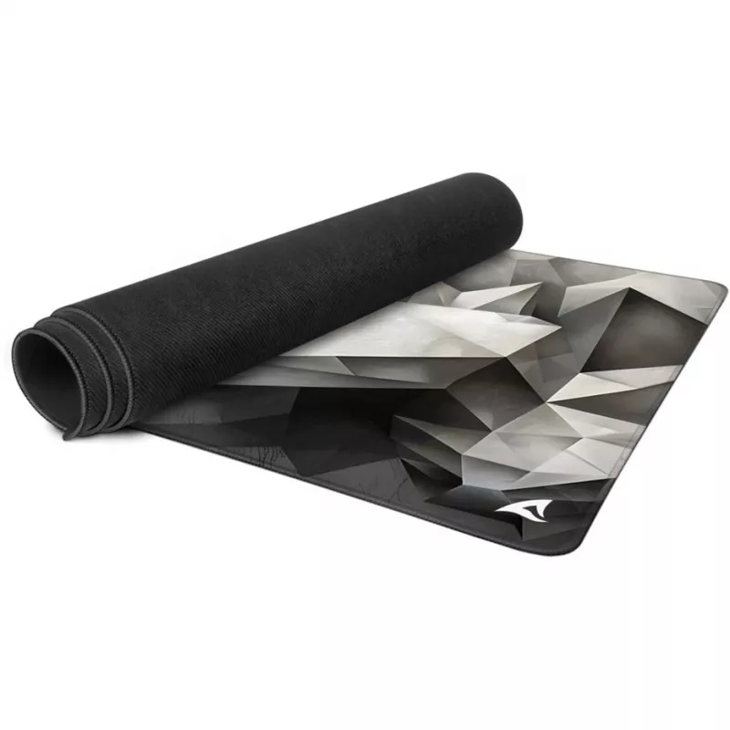 Podkładka pod mysz dla graczy Sharkoon SKILLER SGP40 D17, abstrakcyjny wzór krystaliczny, szaro-biała, 1000 x 500 mm
