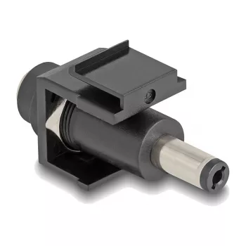 Moduł Keystone DeLOCK DC 5.5 x 2.1 mm żeński na DC 5.5 x 2.5 mm męski czarny