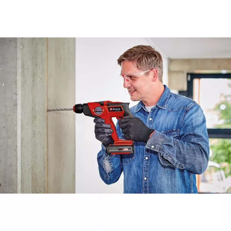 Einhell TE-HD 18/12 Li - Solo. Spannzange Typ: SDS Plus, Produktfarbe: Schwarz, Rot. Bohrdurchmesser in Beton (max.): 1,2 cm, Leerlaufgeschwindigkeit 