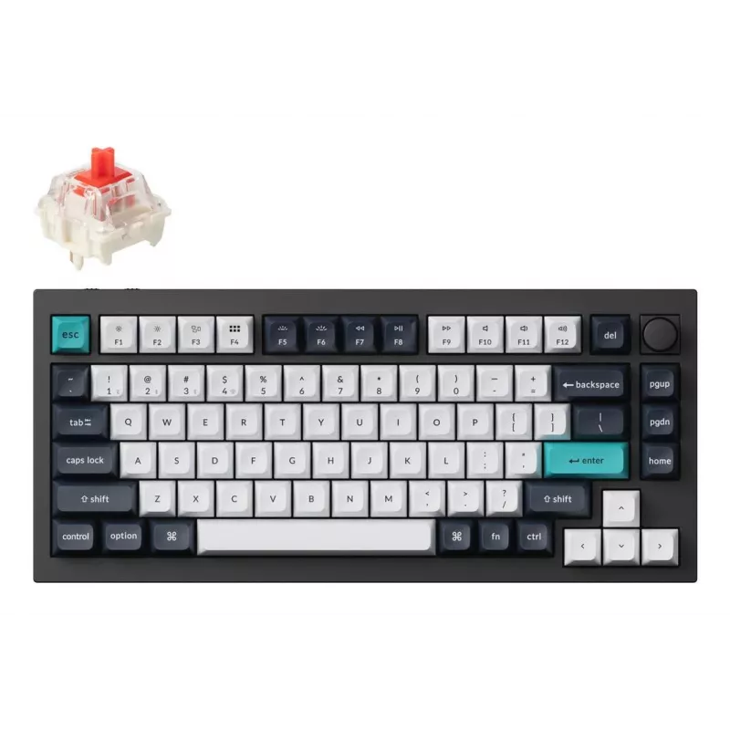 Klawiatura mechaniczna Keychron Q1 Max — USB + RF Bezprzewodowa + Bluetooth, QWERTY Nordic, Czarny, RGB